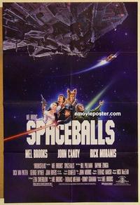 p017 SPACEBALLS one-sheet movie poster '87 Mel Brooks, Pullman, Moranis