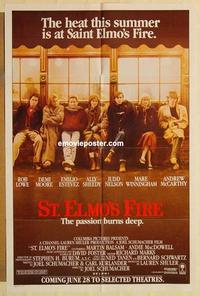 p022 ST ELMO'S FIRE advance one-sheet movie poster '85 Rob Lowe, Demi Moore