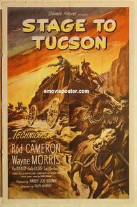 p023 STAGE TO TUCSON one-sheet movie poster '50 Rod Cameron western!