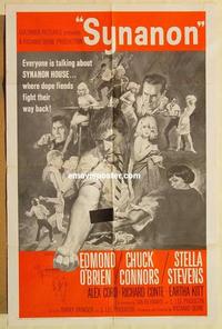 p055 SYNANON one-sheet movie poster '65 Richard Conte, drug addiction!