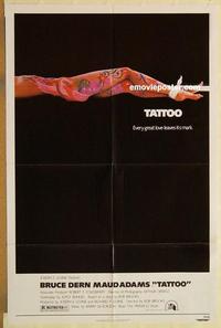 p063 TATTOO one-sheet movie poster '81 Bruce Dern, cool body art image!