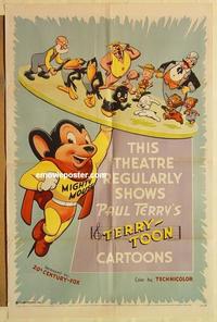 p092 THIS THEATER REGULARLY SHOWS PAUL TERRY'S TERRY-TOON CARTOONS ('55) 1sh '55 Mighty Mouse & more!