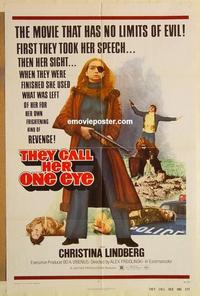 p084 THEY CALL HER ONE EYE one-sheet movie poster '74 wild cult classic!