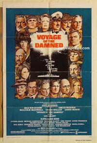 p138 VOYAGE OF THE DAMNED style B one-sheet movie poster '76 Dunaway