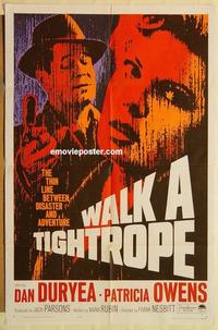 p142 WALK A TIGHTROPE one-sheet movie poster '64 Dan Duryea, Patricia Owens