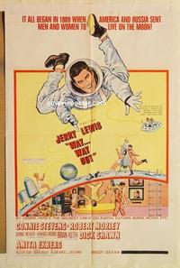 p149 WAY WAY OUT one-sheet movie poster '66 Jerry Lewis, Connie Stevens