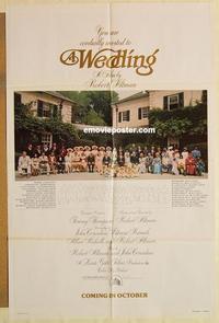 p156 WEDDING rare teaser one-sheet movie poster '78 Robert Altman, Farrow