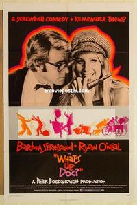 p161 WHAT'S UP DOC style B one-sheet movie poster '72 Streisand, O'Neal