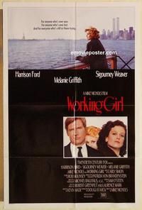 p183 WORKING GIRL int'l one-sheet movie poster '88 Harrison Ford, Weaver