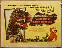 s080 BEAST OF HOLLOW MOUNTAIN movie title lobby card '56 dinosaurs!