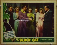 s099 BLACK CAT movie lobby card '41 Basil Rathbone, Alan Ladd