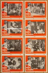 s118 BRIDES OF FU MANCHU 8 movie lobby cards '66 Christopher Lee