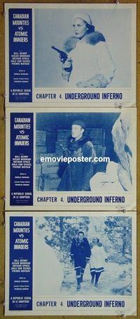 s127 CANADIAN MOUNTIES VS ATOMIC INVADERS 3 Chap 4 movie lobby cards '53
