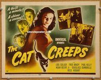 s138 CAT CREEPS movie title lobby card '46 Lois Collier, Paul Kelly