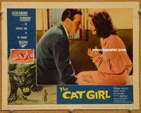 s141 CAT GIRL movie lobby card #7 '57 Barbara Shelley, AIP horror!