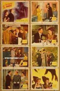 s143 CATMAN OF PARIS 8 movie lobby cards '46 Lesley Selander, horror!
