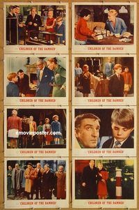 s148 CHILDREN OF THE DAMNED 8 movie lobby cards '64 creepy image!