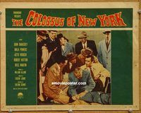 s156 COLOSSUS OF NEW YORK movie lobby card #1 '58 crowd scene!