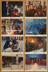 s161 CONQUEST OF THE PLANET OF THE APES 8 movie lobby cards '72 sci-fi