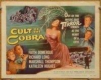 s170 CULT OF THE COBRA movie title lobby card '55 Faith Domergue