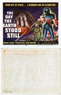 s188 DAY THE EARTH STOOD STILL movie title lobby card '51 best 1950s sci-fi!