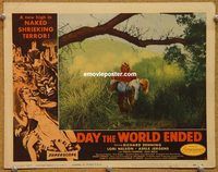 s191 DAY THE WORLD ENDED movie lobby card #6 '56 monster & girl!