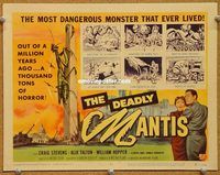 s195 DEADLY MANTIS movie title lobby card '57 classic sci-fi thriller!