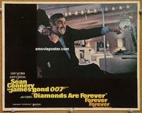 s209 DIAMONDS ARE FOREVER movie lobby card #1 '71 Connery fights!