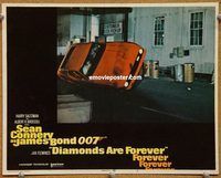 s210 DIAMONDS ARE FOREVER movie lobby card #2 '71 car overturning!