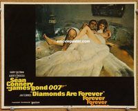 s208 DIAMONDS ARE FOREVER movie lobby card #3 '71 Connery seduces!