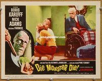 s215 DIE MONSTER DIE movie lobby card #7 '65 Boris Karloff, AIP