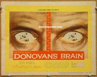 s220 DONOVAN'S BRAIN movie title lobby card '53 Lew Ayres, Gene Evans