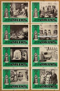 s228 DR WHO & THE DALEKS 8 movie lobby cards '66 Peter Cushing