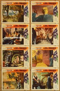 s237 EVIL OF FRANKENSTEIN 8 movie lobby cards '64 Peter Cushing