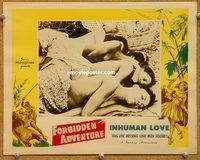 s263 FORBIDDEN ADVENTURE #3 movie lobby card R40s sleeping native girls!