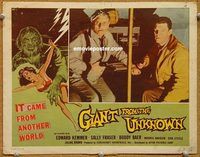 s294 GIANT FROM THE UNKNOWN movie lobby card '58 two scared guys!