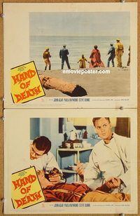 s312 HAND OF DEATH 2 movie lobby cards '62 John Agar, Paula Raymond