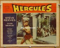 s323 HERCULES movie lobby card #1 '59 mightiest man Steve Reeves!