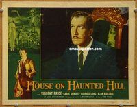 s338 HOUSE ON HAUNTED HILL movie lobby card #5 '59 Vincent Price