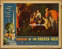 s369 INVASION OF THE SAUCER MEN movie lobby card #8 '57 lots of folk!