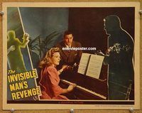 s379 INVISIBLE MAN'S REVENGE #2 movie lobby card '44 he is shown, cool!