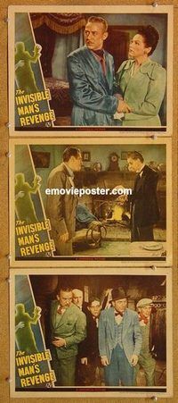 s381 INVISIBLE MAN'S REVENGE 3 movie lobby cards '44 Gale Sondergaard