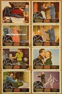 s384 INVISIBLE WOMAN 8 movie lobby cards R48 Virginia Bruce, Barrymore