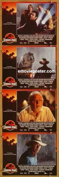 s418 JURASSIC PARK 4 movie lobby cards '93 Spielberg, dinosaurs