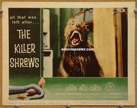 s421 KILLER SHREWS movie lobby card #6 '59 close up of 'monster'!