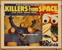 s422 KILLERS FROM SPACE movie lobby card #1 '54 really great scene!