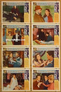 s433 KISS OF THE VAMPIRE 8 movie lobby cards '63 Hammer, Cliff Evans