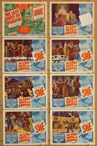 s443 LAST DAYS OF POMPEII/SHE 8 movie lobby cards '48