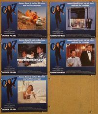 s448 LICENCE TO KILL 5 English movie lobby cards '89 Dalton, James Bond