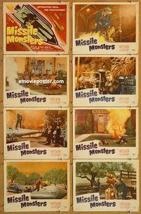 s486 MISSILE MONSTERS 8 movie lobby cards '58 wacky space aliens!